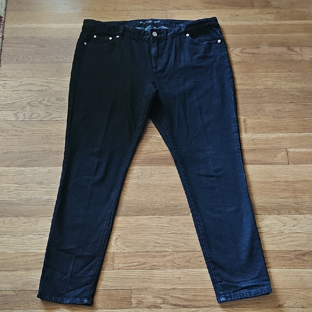 Michael Kors Skinny Black Denim Stretch Jeans Women's Size 16